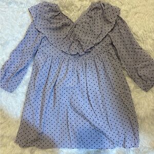 Zara Lavender Polka Dot Ruffle Kids Dress